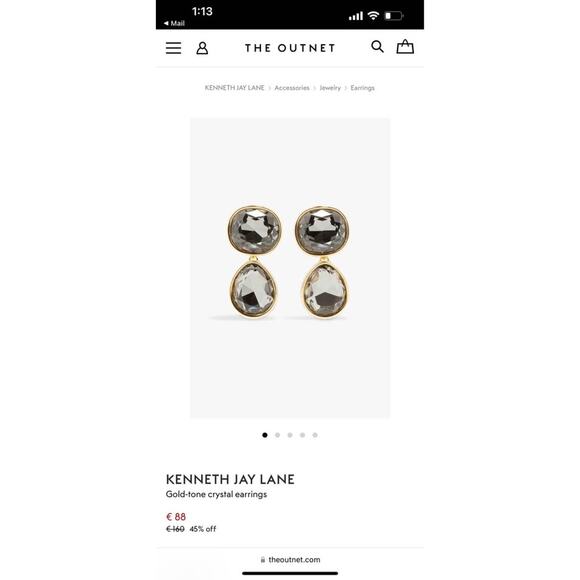 KENNETH JAY LANE Gold-tone crystal earrings - Picture 1 of 4
